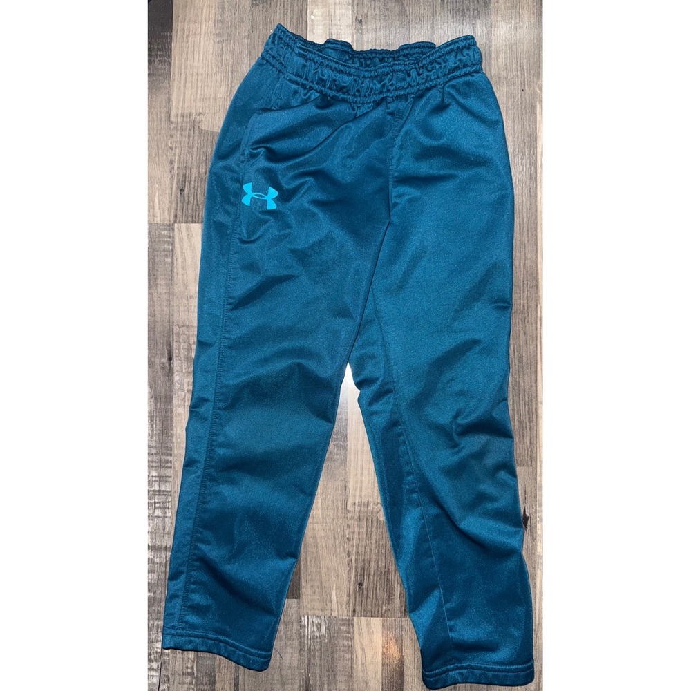 Under Armour Boys Teal Blue Athletic Jogger Track Pants Size 5